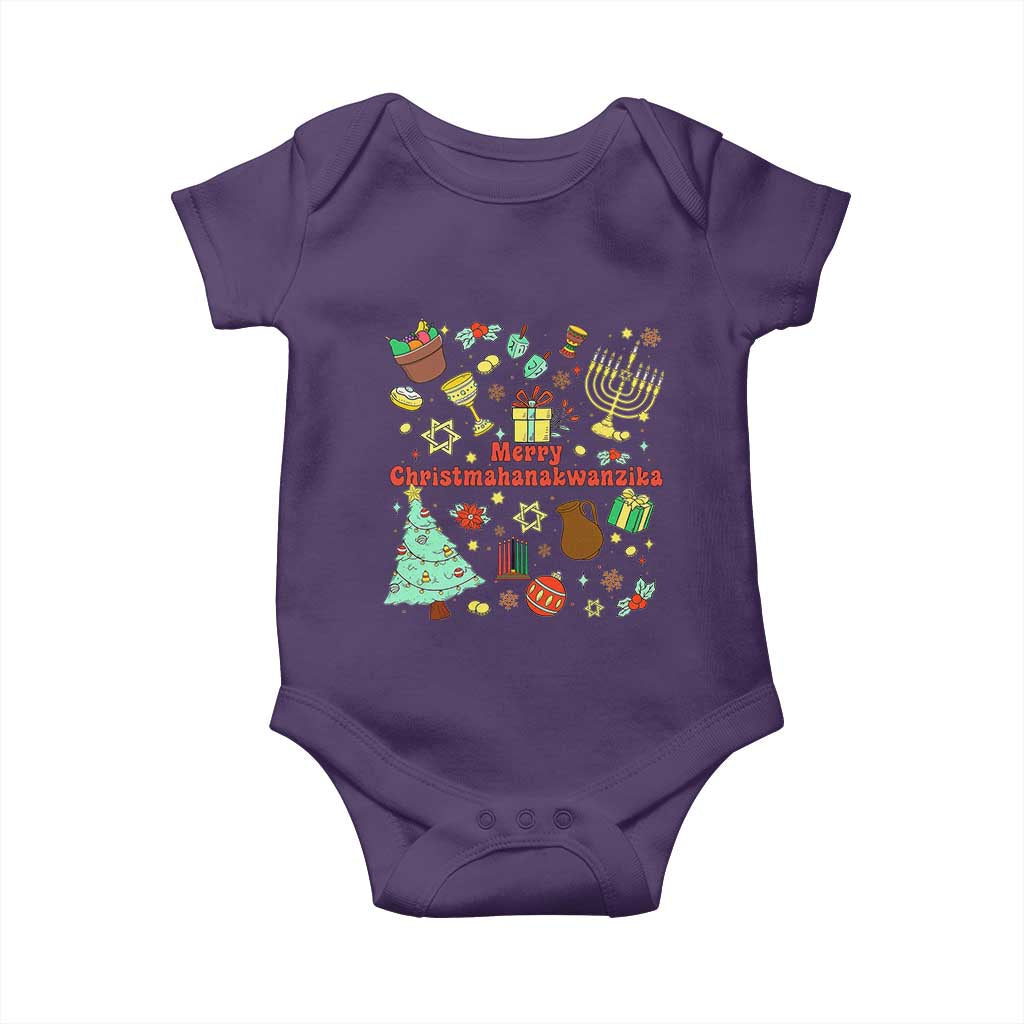 Merry Christmahanakwanzika Baby Onesie Funny Winter Holiday Gift TS12 Purple Print Your Wear
