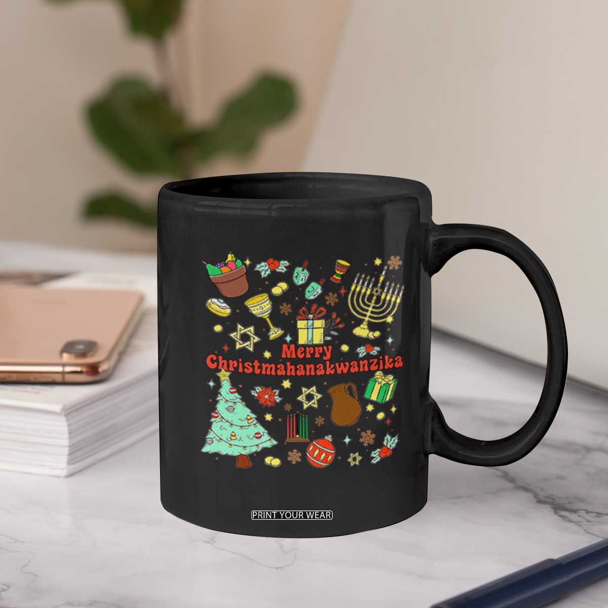 Merry Christmahanakwanzika Coffee Mug Funny Winter Holiday Gift TS12 Print Your Wear