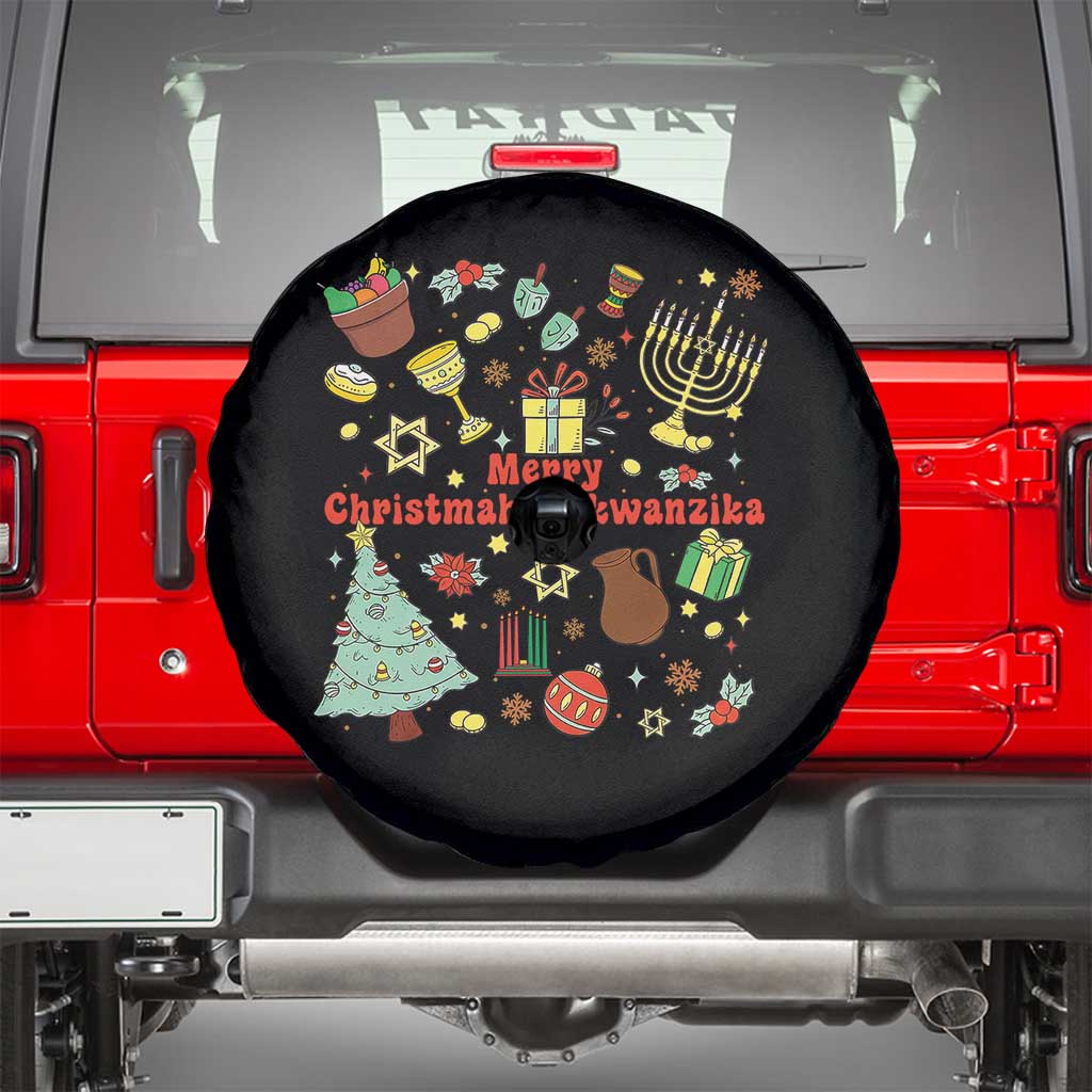 Merry Christmahanakwanzika Spare Tire Cover Funny Winter Holiday Gift TS12 Black Print Your Wear