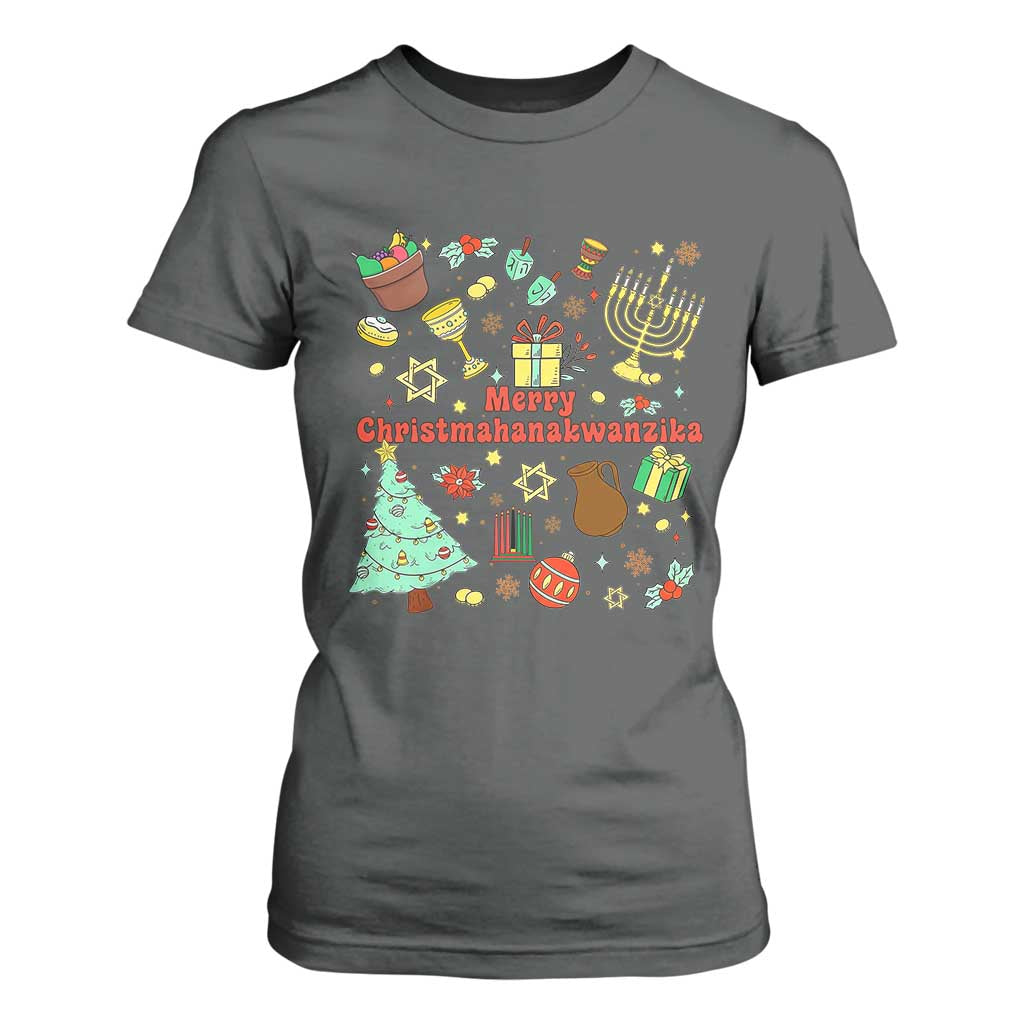 Merry Christmahanakwanzika T Shirt For Women Funny Winter Holiday Gift TS12 Dark Heather Print Your Wear