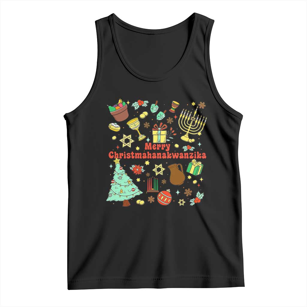 Merry Christmahanakwanzika Tank Top Funny Winter Holiday Gift TS12 Black Print Your Wear