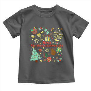 Merry Christmahanakwanzika Toddler T Shirt Funny Winter Holiday Gift TS12 Dark Heather Print Your Wear