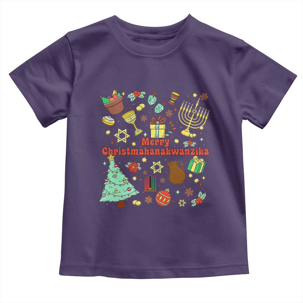 Merry Christmahanakwanzika Toddler T Shirt Funny Winter Holiday Gift TS12 Purple Print Your Wear