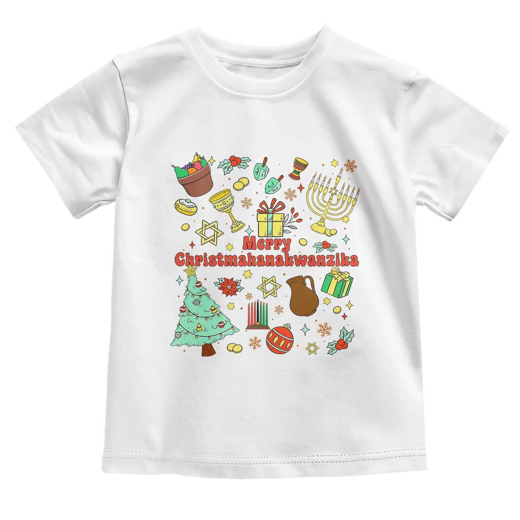 Merry Christmahanakwanzika Toddler T Shirt Funny Winter Holiday Gift TS12 White Print Your Wear