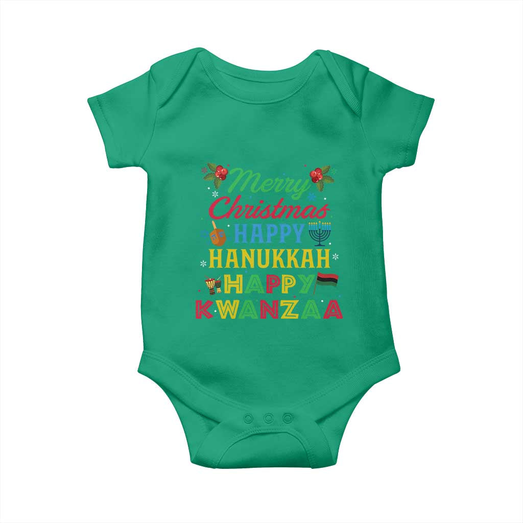 Merry Christmas Hanukkah Kwanzaa Baby Onesie Funny Holiday Gift TS12 Irish Green Print Your Wear