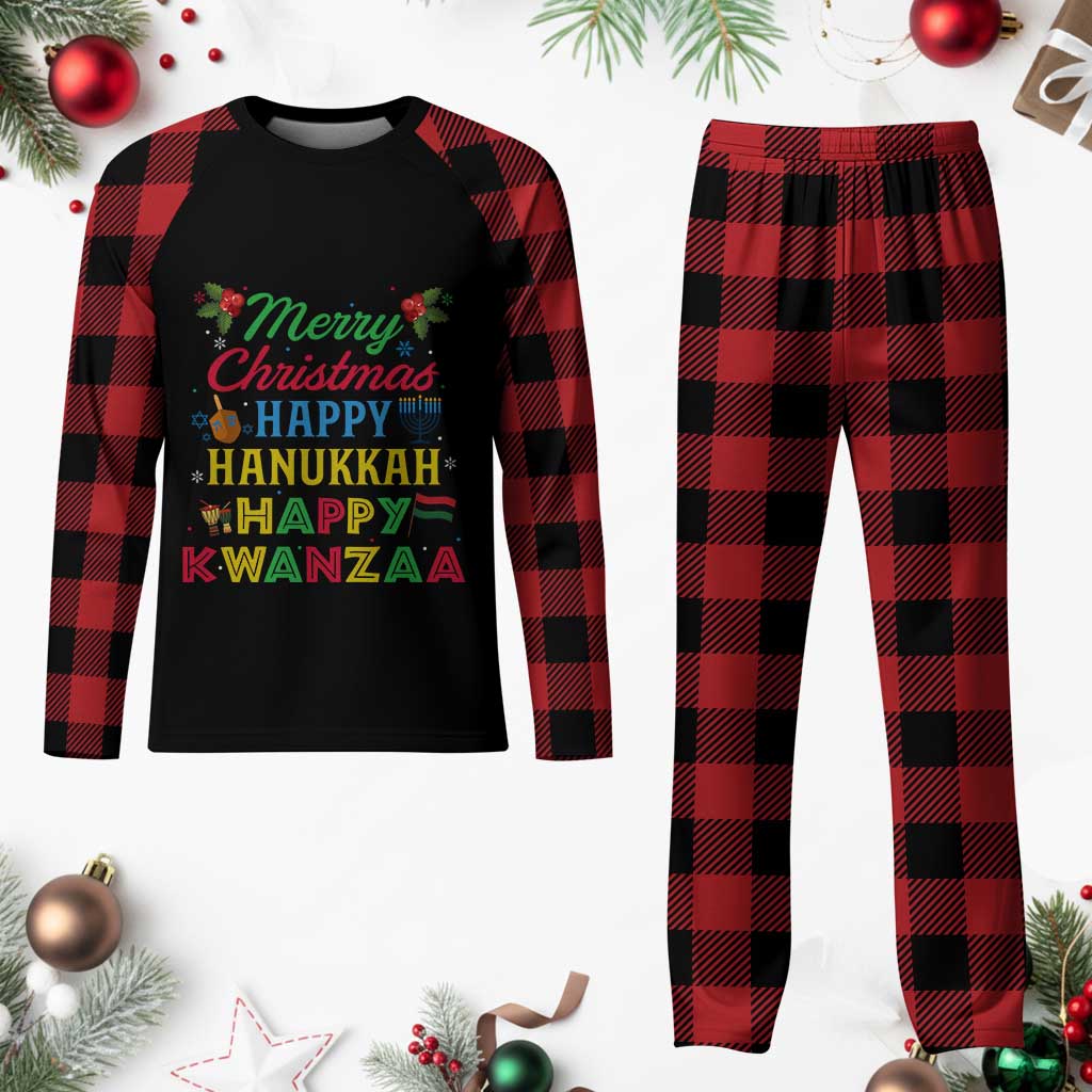 Merry Xmas Hanukkah Kwanzaa Plaid Pajama Set Funny Holiday Gift TS12 Buffalo Plaid Print Your Wear