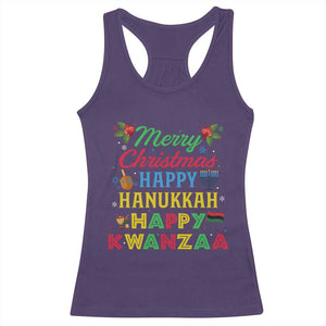 Merry Christmas Hanukkah Kwanzaa Racerback Tank Top Funny Holiday Gift TS12 Purple Print Your Wear