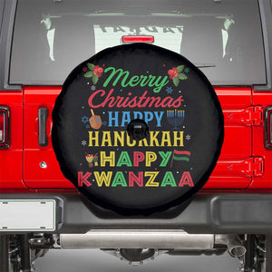 Merry Christmas Hanukkah Kwanzaa Spare Tire Cover Funny Holiday Gift TS12 Black Print Your Wear