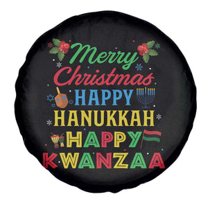 Merry Christmas Hanukkah Kwanzaa Spare Tire Cover Funny Holiday Gift - Print Your Wear