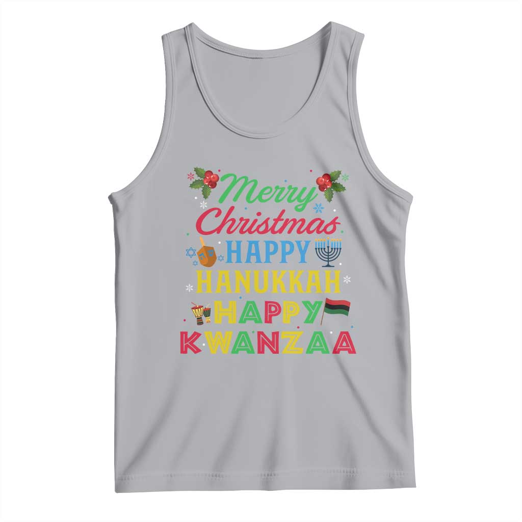Merry Christmas Hanukkah Kwanzaa Tank Top Funny Holiday Gift TS12 Athletic Heather Print Your Wear