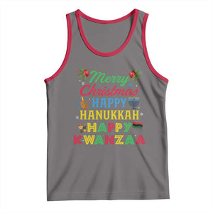 Merry Christmas Hanukkah Kwanzaa Tank Top Funny Holiday Gift TS12 Deep Heather Red Print Your Wear