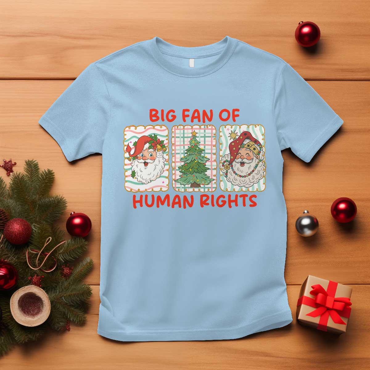 Big Fan Of Human Rights And Equality T Shirt Xmas Activism Gift TS12 Light Blue Print Your Wear