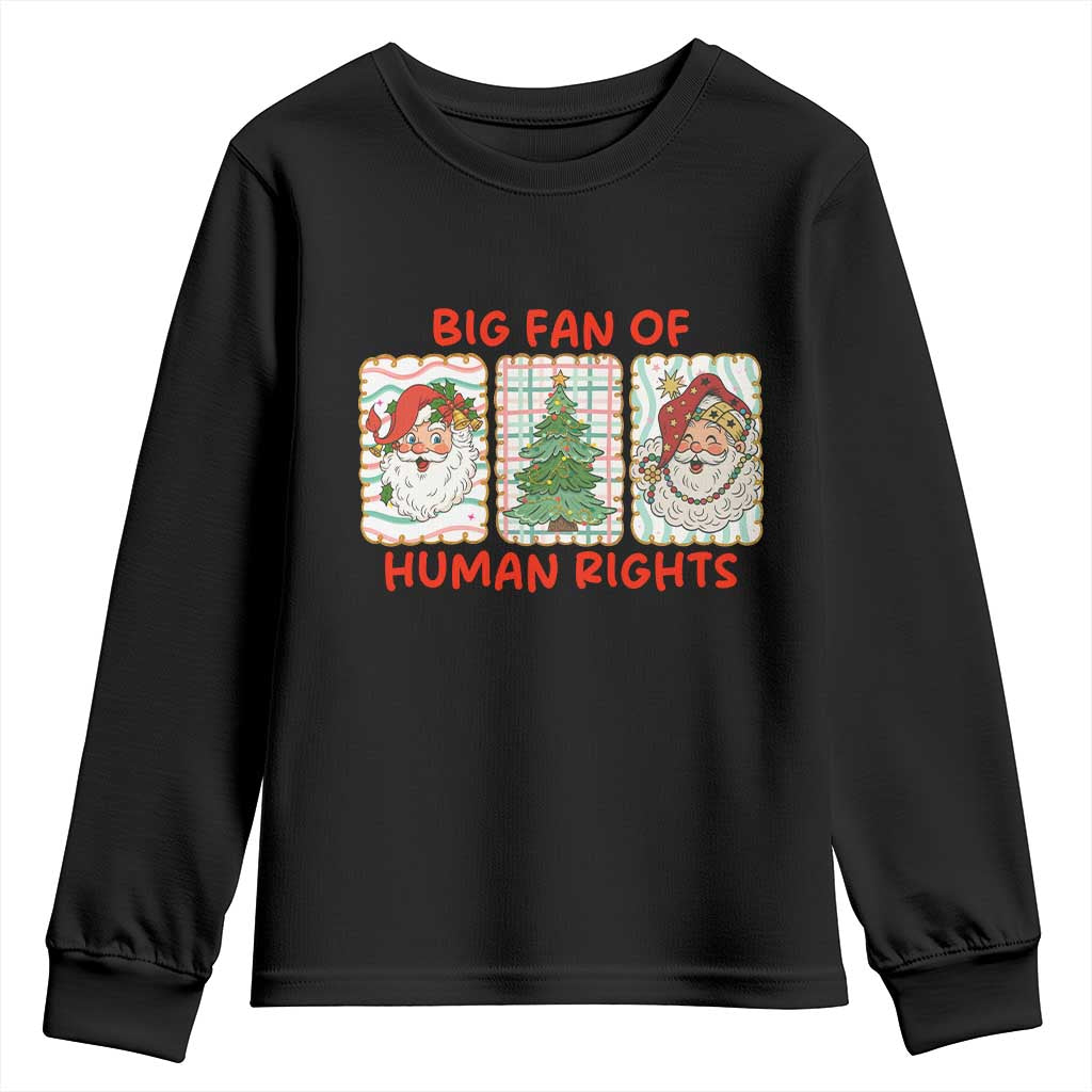 Big Fan Of Human Rights And Equality Youth Sweatshirt Xmas Activism Gift TS12 Black Print Your Wear