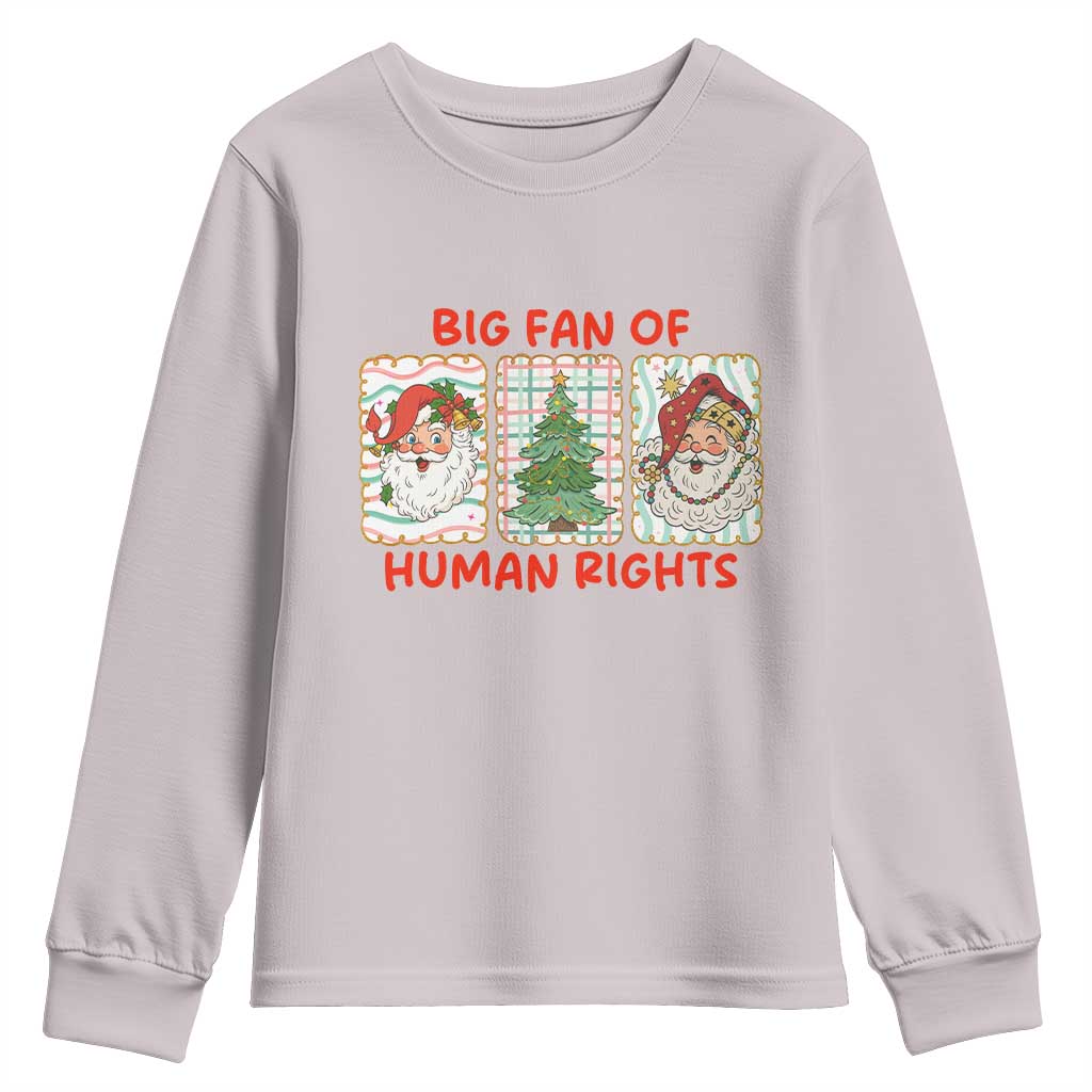 Big Fan Of Human Rights And Equality Youth Sweatshirt Xmas Activism Gift TS12 Ice Gray Print Your Wear