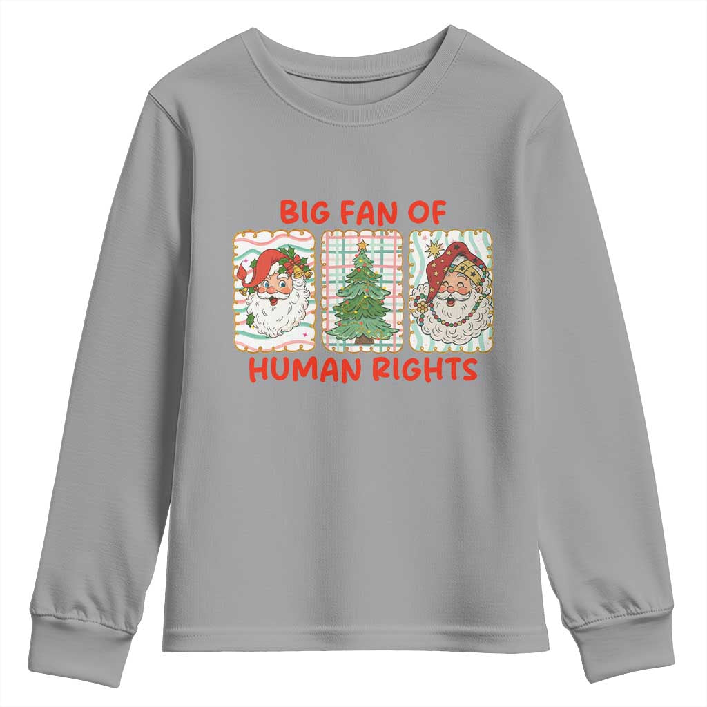 Big Fan Of Human Rights And Equality Youth Sweatshirt Xmas Activism Gift TS12 Sport Gray Print Your Wear