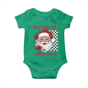 Christmas Cute Santa Big Fan Of Human Rights Gift Baby Onesie TS12 Irish Green Print Your Wear