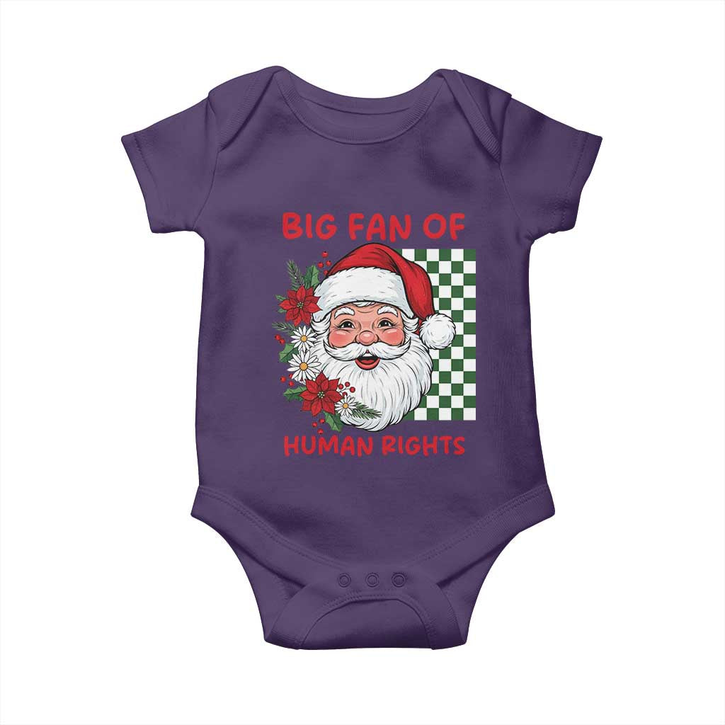 Christmas Cute Santa Big Fan Of Human Rights Gift Baby Onesie TS12 Purple Print Your Wear