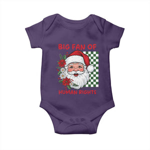 Christmas Cute Santa Big Fan Of Human Rights Gift Baby Onesie TS12 Purple Print Your Wear