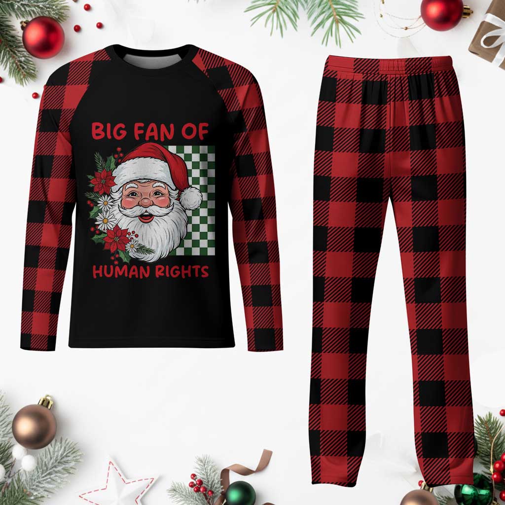 Christmas Cute Santa Big Fan Of Human Rights Gift Plaid Pajama Set TS12 Buffalo Plaid Print Your Wear