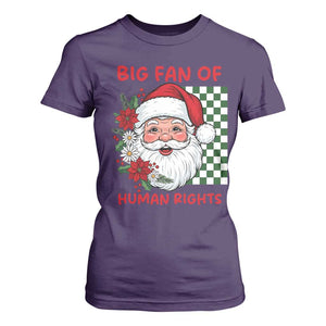 Christmas Cute Santa Big Fan Of Human Rights Gift T Shirt For Women - Print Your Wear