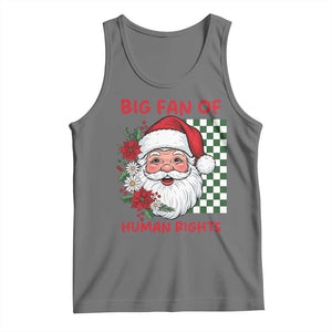 Christmas Cute Santa Big Fan Of Human Rights Gift Tank Top TS12 Black Heather Print Your Wear