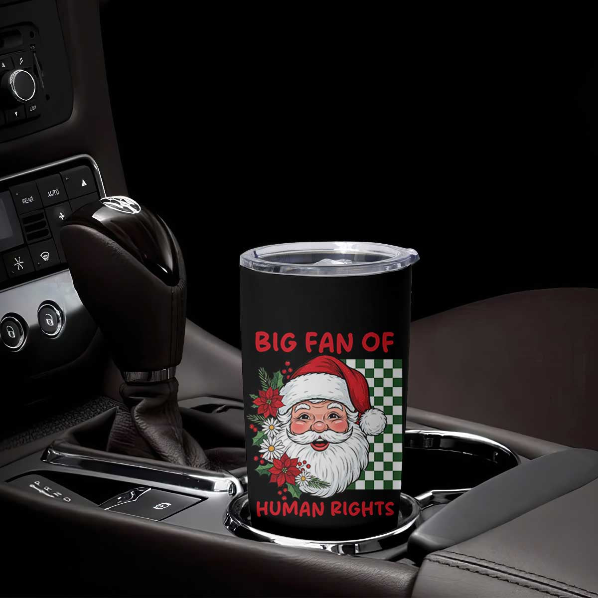 Christmas Cute Santa Big Fan Of Human Rights Gift Tumbler Cup TS12 Print Your Wear