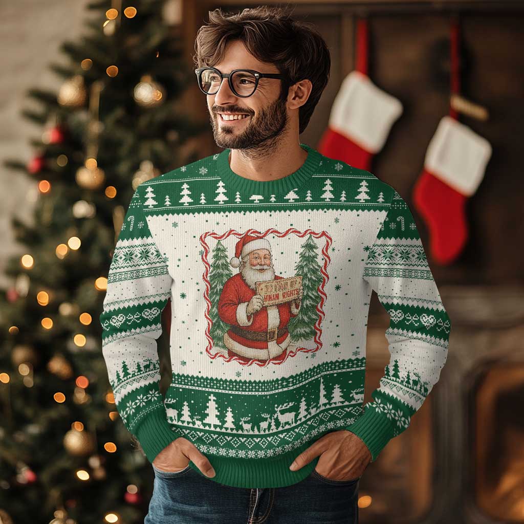 Xmas Gift For Big Fans Of Human Rights And Activism Ugly Christmas Sweater TS12 Beige Green Print Your Wear