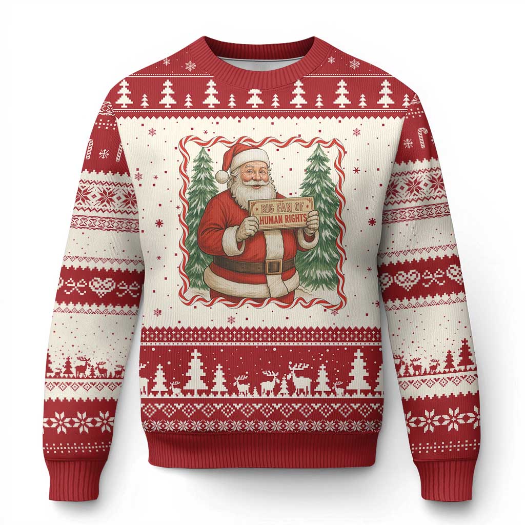 Xmas Gift For Big Fans Of Human Rights And Activism Ugly Christmas Sweater TS12 Beige Red Print Your Wear