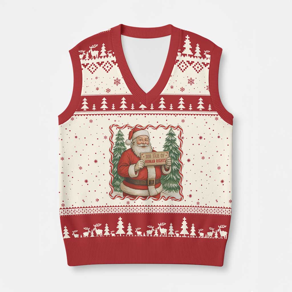 Xmas Gift For Big Fans Of Human Rights And Activism V-Neck Knit Sweater Vest TS12 Beige Red Print Your Wear