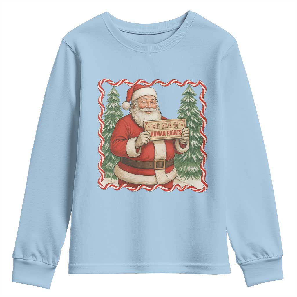 Christmas Gift For Big Fans Of Human Rights And Activism Youth Sweatshirt TS12 Light Blue Print Your Wear