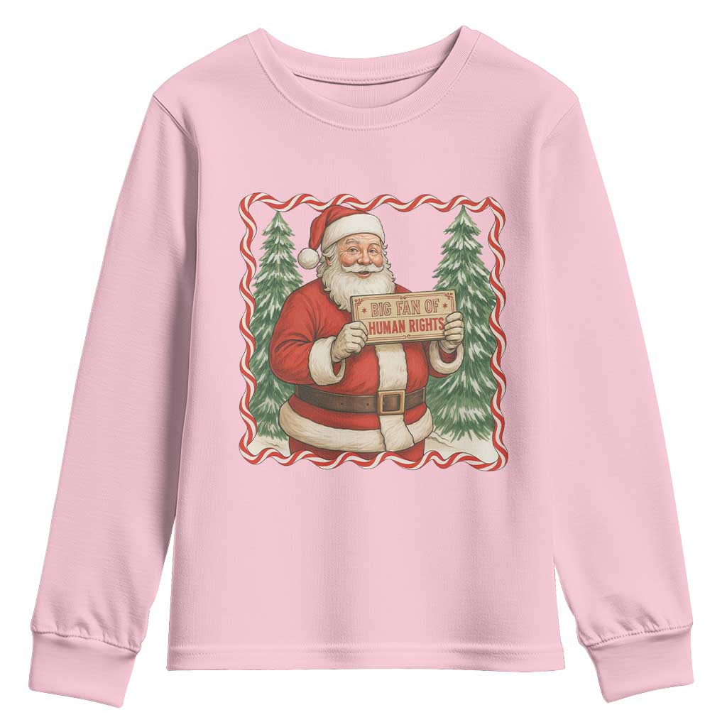 Christmas Gift For Big Fans Of Human Rights And Activism Youth Sweatshirt TS12 Light Pink Print Your Wear