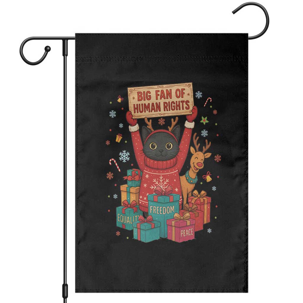 Cute Santa Cat Big Fan Of Human Rights Garden Flag Christmas Supporters TS12 Black Print Your Wear