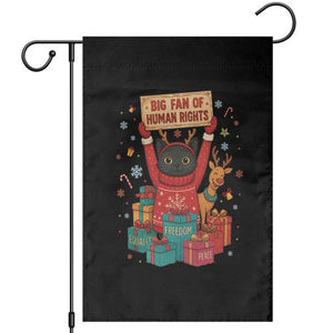 Cute Santa Cat Big Fan Of Human Rights Garden Flag Christmas Supporters TS12 Black Print Your Wear