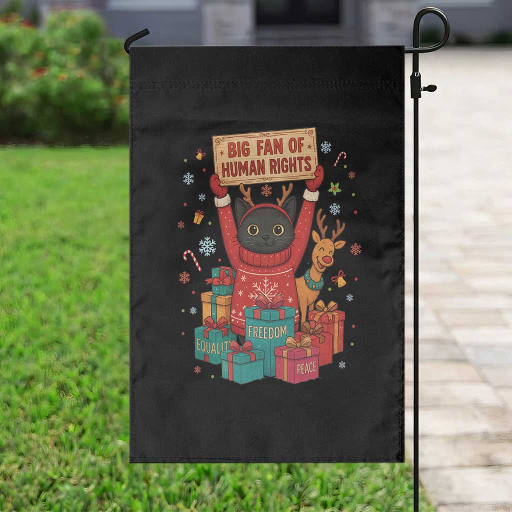 Cute Santa Cat Big Fan Of Human Rights Garden Flag Christmas Supporters TS12 Print Your Wear