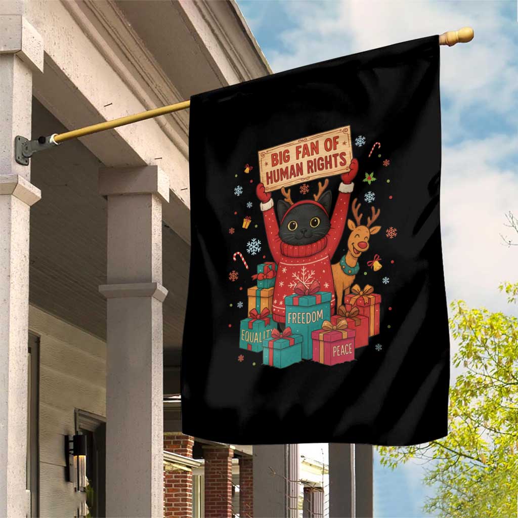 Cute Santa Cat Big Fan Of Human Rights Garden Flag Christmas Supporters TS12 Print Your Wear