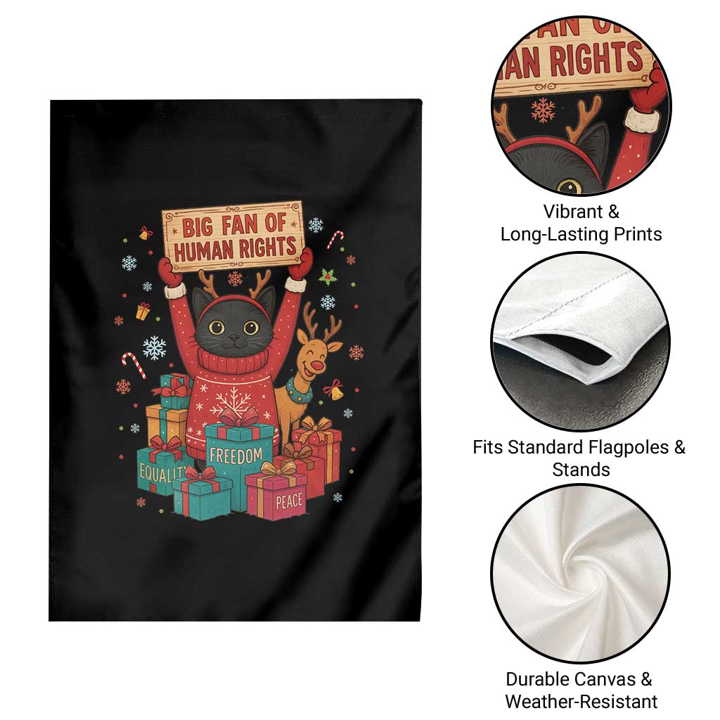 Cute Santa Cat Big Fan Of Human Rights Garden Flag Christmas Supporters TS12 Print Your Wear
