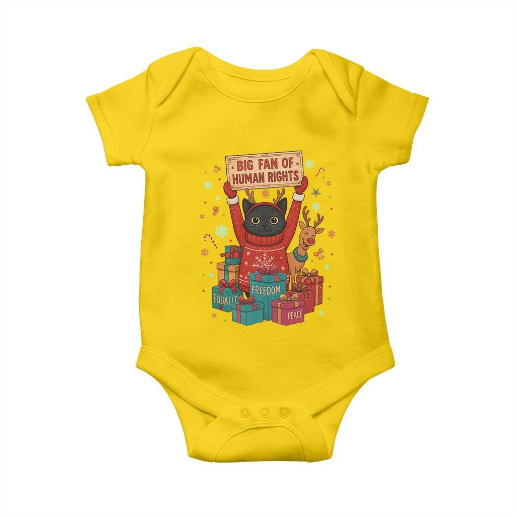 Cute Santa Cat Big Fan Of Human Rights Baby Onesie Christmas Supporters TS12 Daisy Print Your Wear