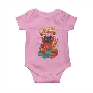 Cute Santa Cat Big Fan Of Human Rights Baby Onesie Christmas Supporters TS12 Light Pink Print Your Wear