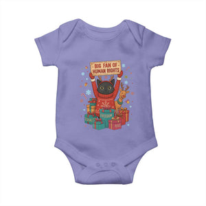 Cute Santa Cat Big Fan Of Human Rights Baby Onesie Christmas Supporters TS12 Violet Print Your Wear