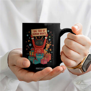 Cute Santa Cat Big Fan Of Human Rights Coffee Mug Christmas Supporters TS12 Print Your Wear