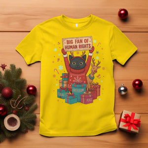 Cute Santa Cat Big Fan Of Human Rights T Shirt Christmas Supporters TS12 Daisy Print Your Wear