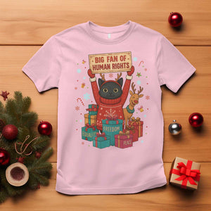 Cute Santa Cat Big Fan Of Human Rights T Shirt Christmas Supporters TS12 Light Pink Print Your Wear