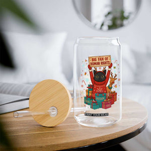 Cute Santa Cat Big Fan Of Human Rights Glass Can Christmas Supporters TS12 Print Your Wear