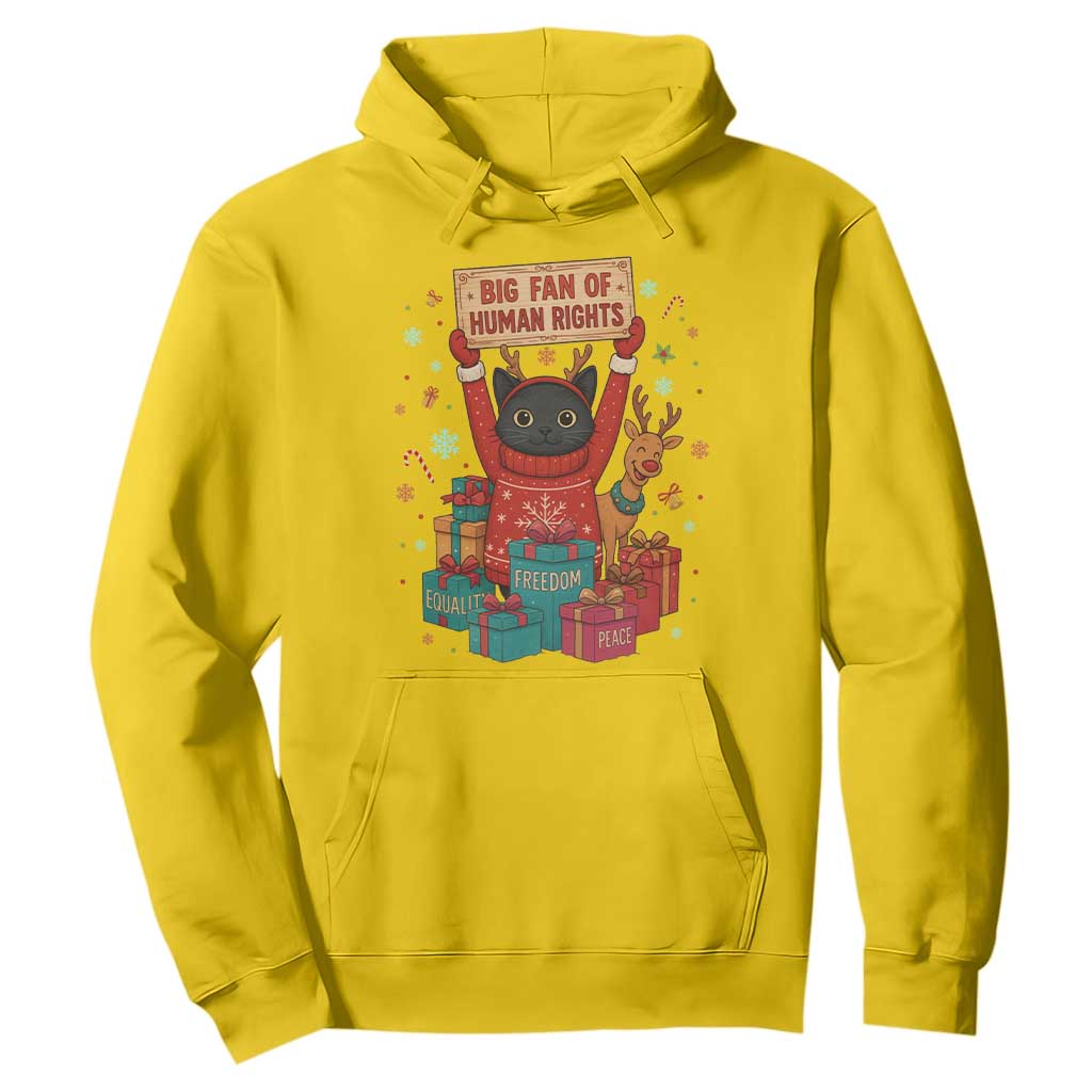 Cute Santa Cat Big Fan Of Human Rights Hoodie Christmas Supporters TS12 Daisy Print Your Wear