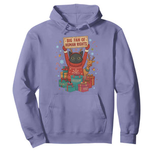 Cute Santa Cat Big Fan Of Human Rights Hoodie Christmas Supporters TS12 Violet Print Your Wear