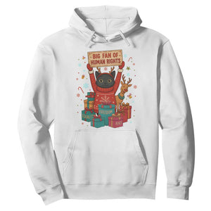Cute Santa Cat Big Fan Of Human Rights Hoodie Christmas Supporters TS12 White Print Your Wear
