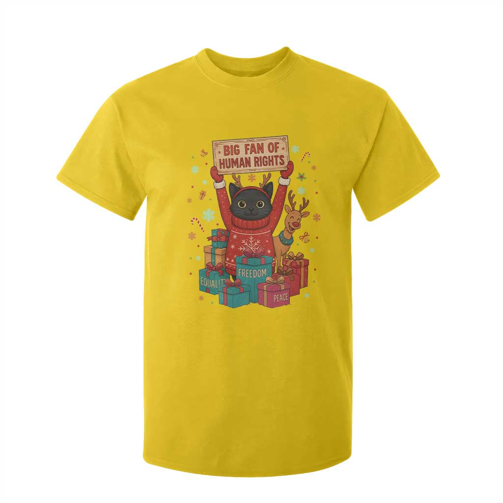 Cute Santa Cat Big Fan Of Human Rights T Shirt For Kid Christmas Supporters TS12 Daisy Print Your Wear