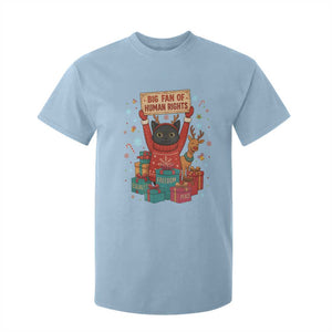 Cute Santa Cat Big Fan Of Human Rights T Shirt For Kid Christmas Supporters TS12 Light Blue Print Your Wear