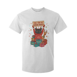 Cute Santa Cat Big Fan Of Human Rights T Shirt For Kid Christmas Supporters TS12 White Print Your Wear