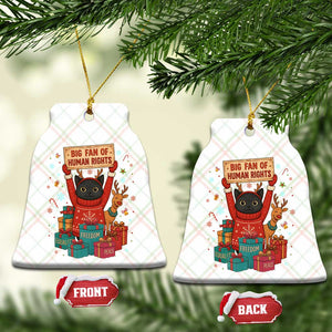 Cute Santa Cat Big Fan Of Human Rights Ceramic Ornament Christmas Supporters TS12 Print Your Wear